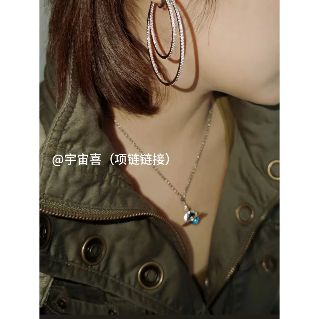 铜合金项链 I1-847【限定蓝色orb星球项链】