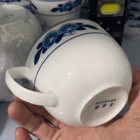 碟景德镇陶瓷咖啡杯双蕾花