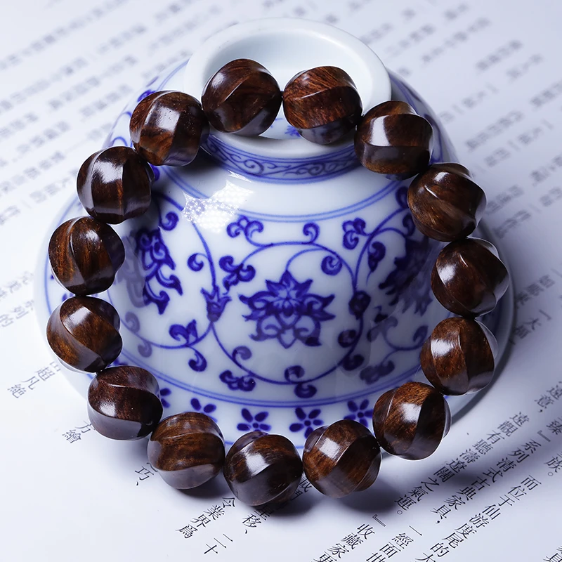 海南黄花梨六棱珠老料14mm*15颗精工细作手串2130HH手工茶道