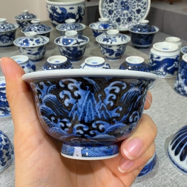 仿明永宣江涯海浪压手杯