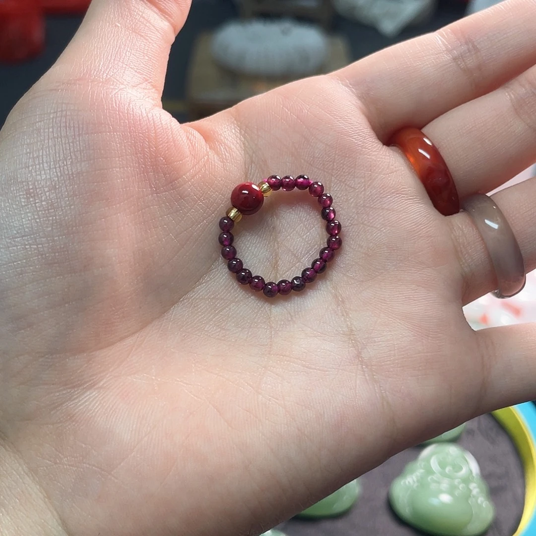 天然辰砂戒指好看