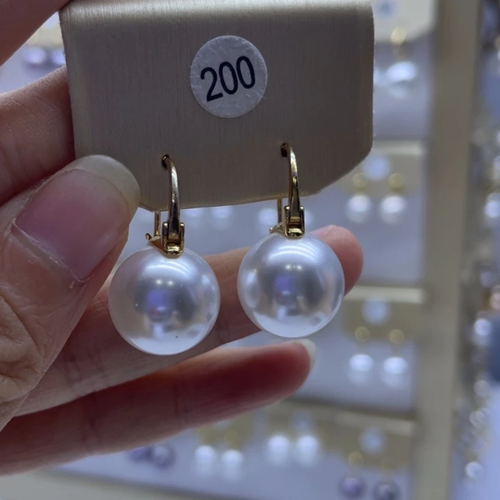 银S925镶嵌淡水珍珠耳饰