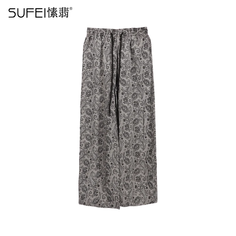 SUFEI/愫翡S52XX0693A 夏季新款印花宽松休闲裤 0693