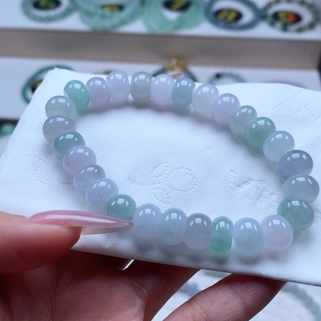 翡翠未镶嵌手串马卡龙9.4/6.8