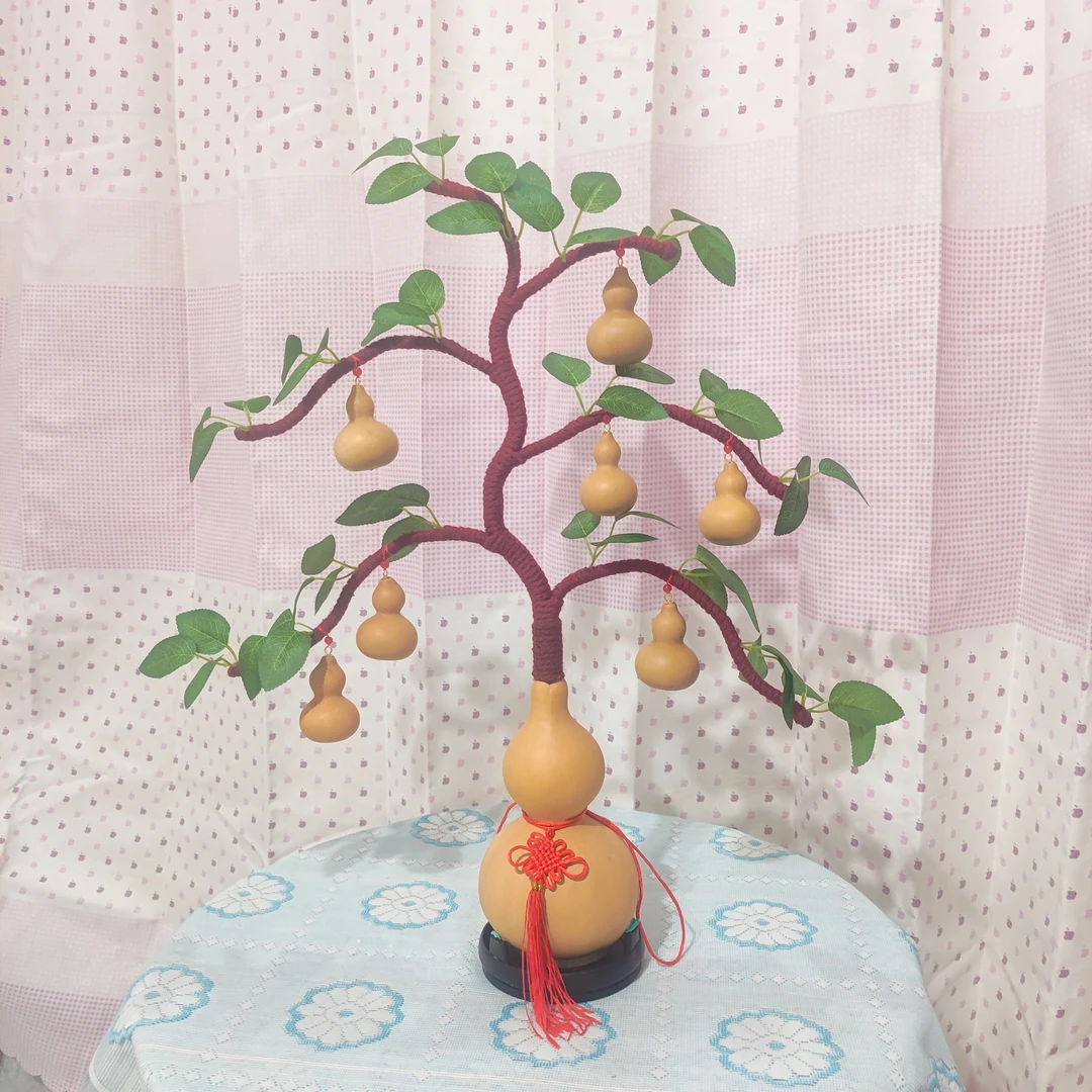 发财树造型一根藤上七个葫芦娃适合桌面玄关电视机旁摆件乔迁送礼