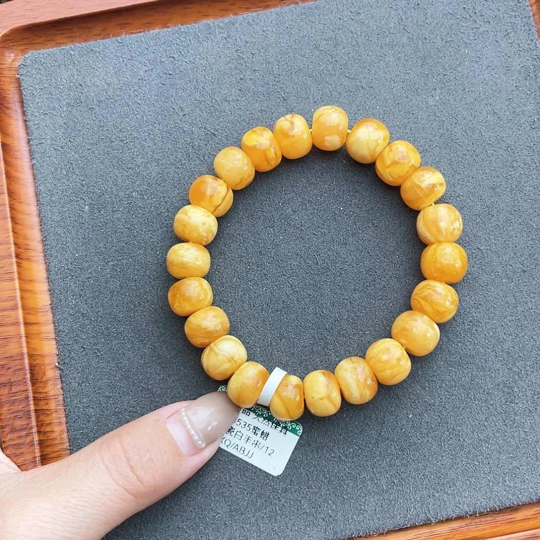 琥珀手链未镶嵌12m 花蜡