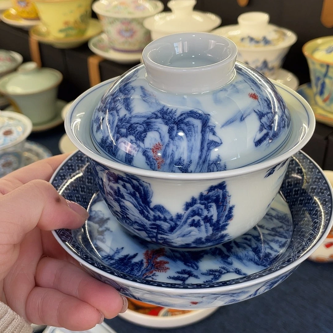 陶景德陶瓷盖碗茶具