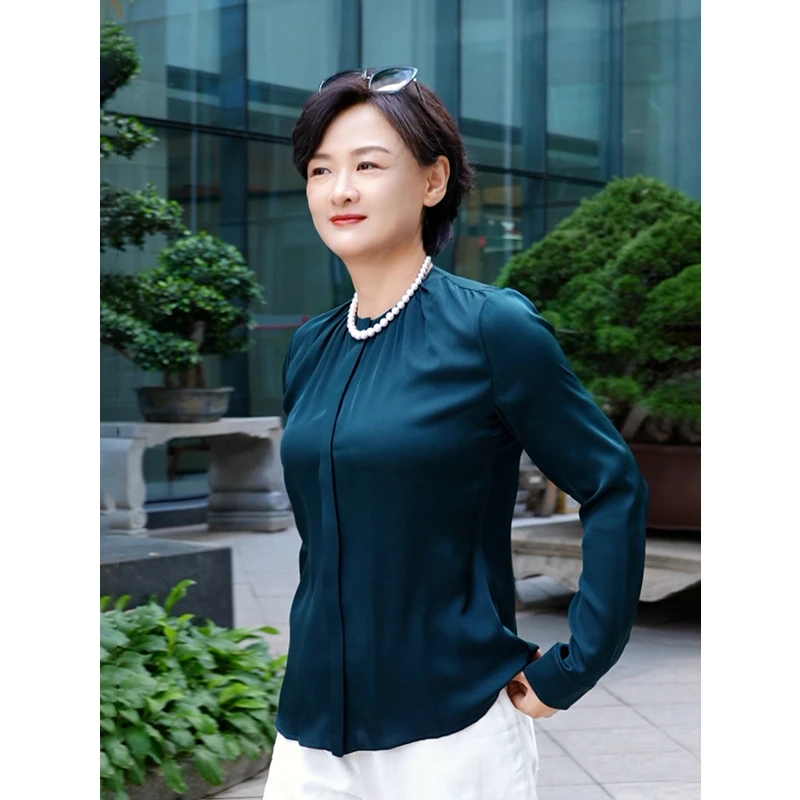 【李小萌粉丝专享】慕江南-衬衫-褶皱圆领衬衫ty