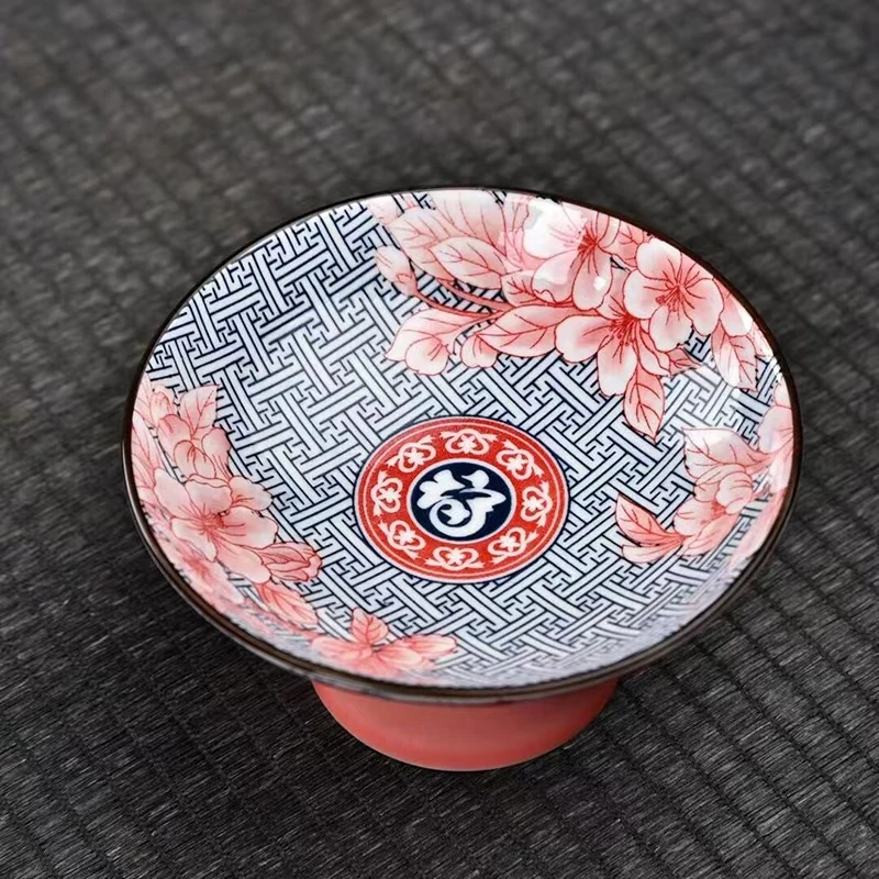 中式茶点盘简约家用高足精致果盘陶瓷点心盘喝茶糕点干果零食碟子