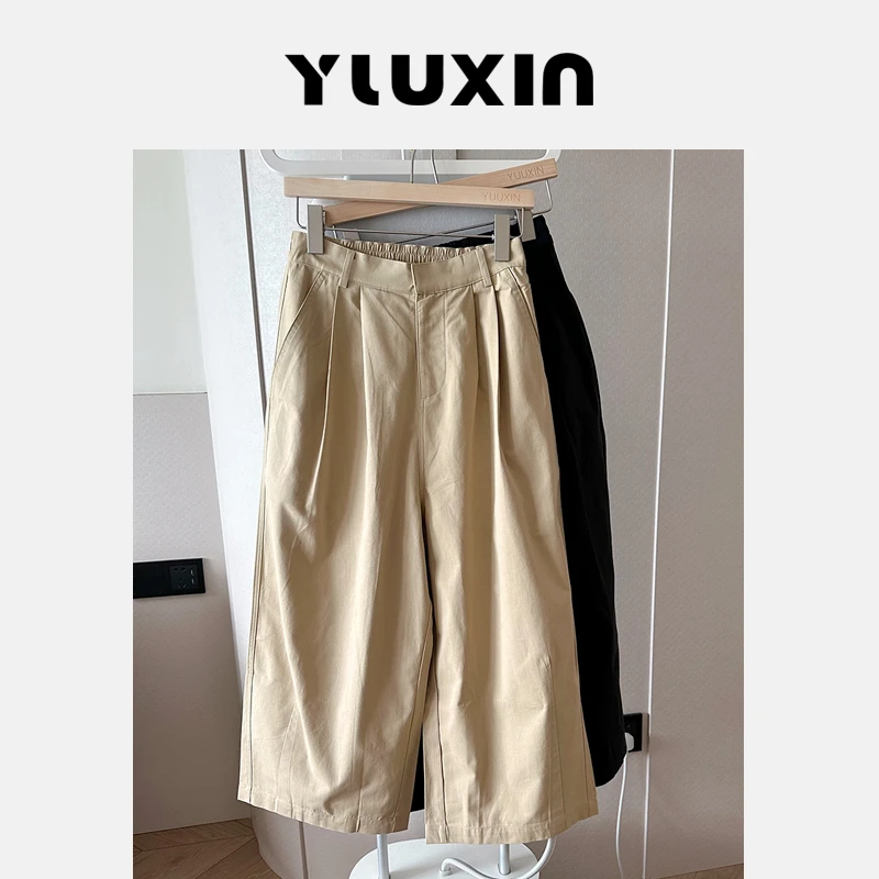 【YUUXIN】无忧裤~秋季新款宽松高腰百搭休闲半松紧腰九分裤X