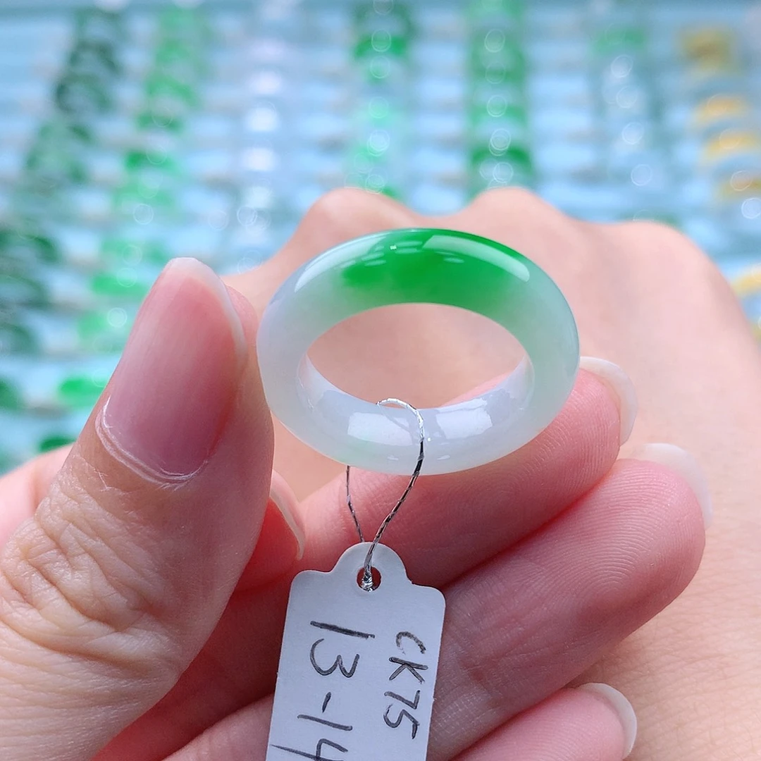 翡翠戒指未镶嵌A货缅甸翡翠