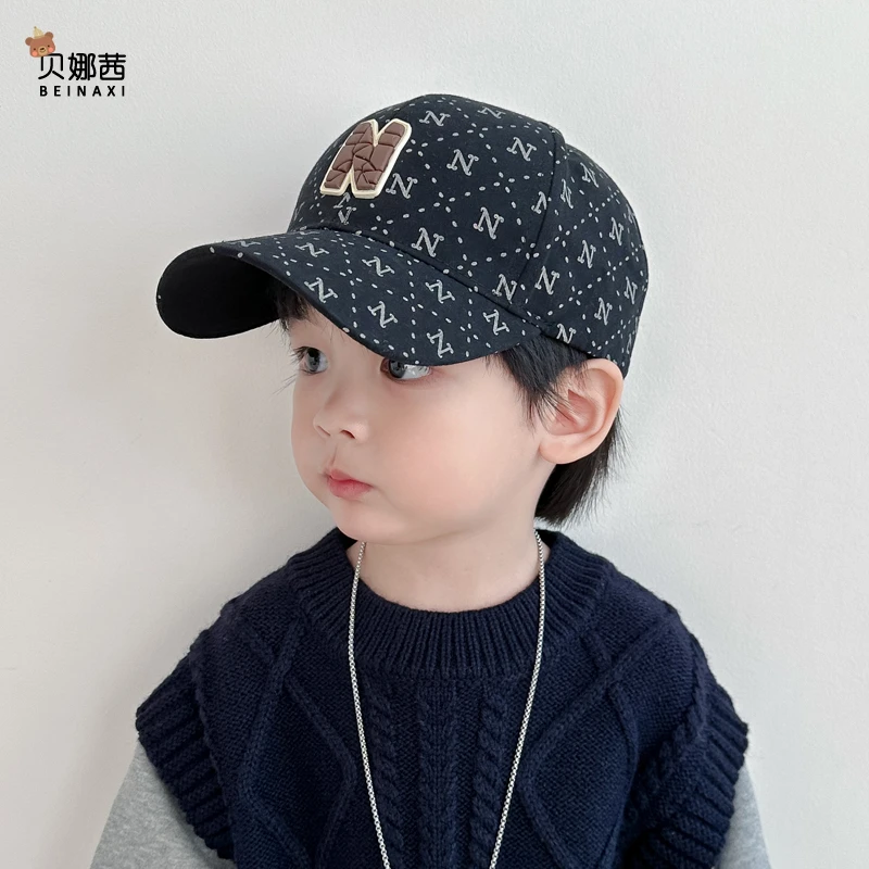 儿童帽子春秋季薄款男宝宝洋气遮阳帽男童中大童儿童遮阳帽大帽檐