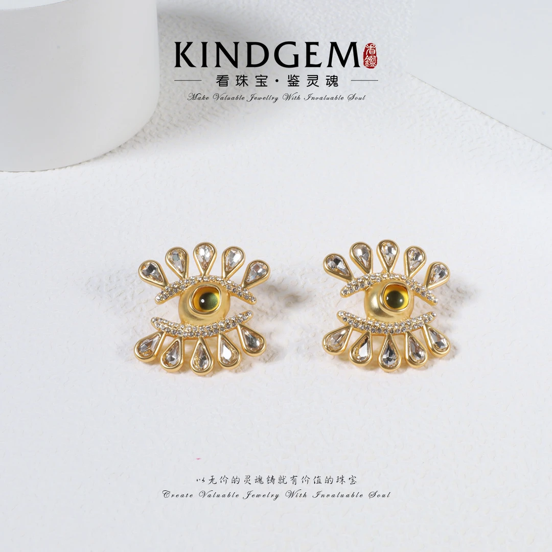 铜合金锆石耳饰 时尚复古设计款耳环饰品 C-44992