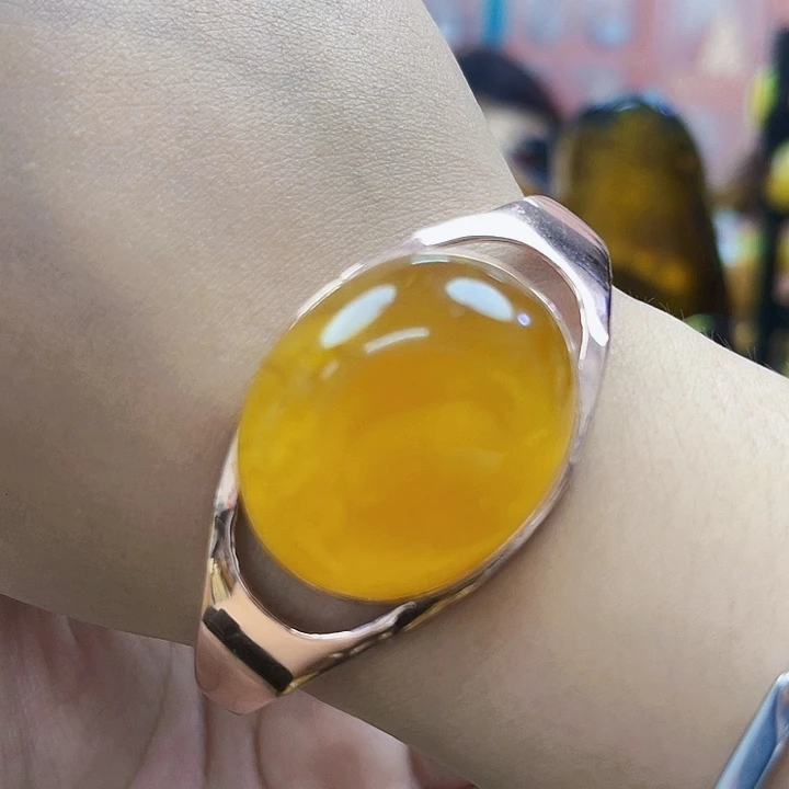 琥珀银S925镶嵌颈饰手镯