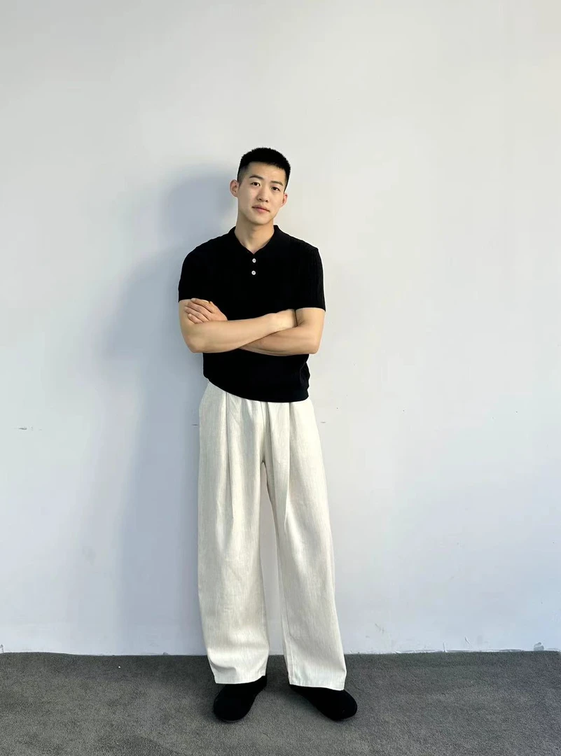 早秋男Polo衫男士针织休闲短袖纽扣宽松型lulu风免烫
