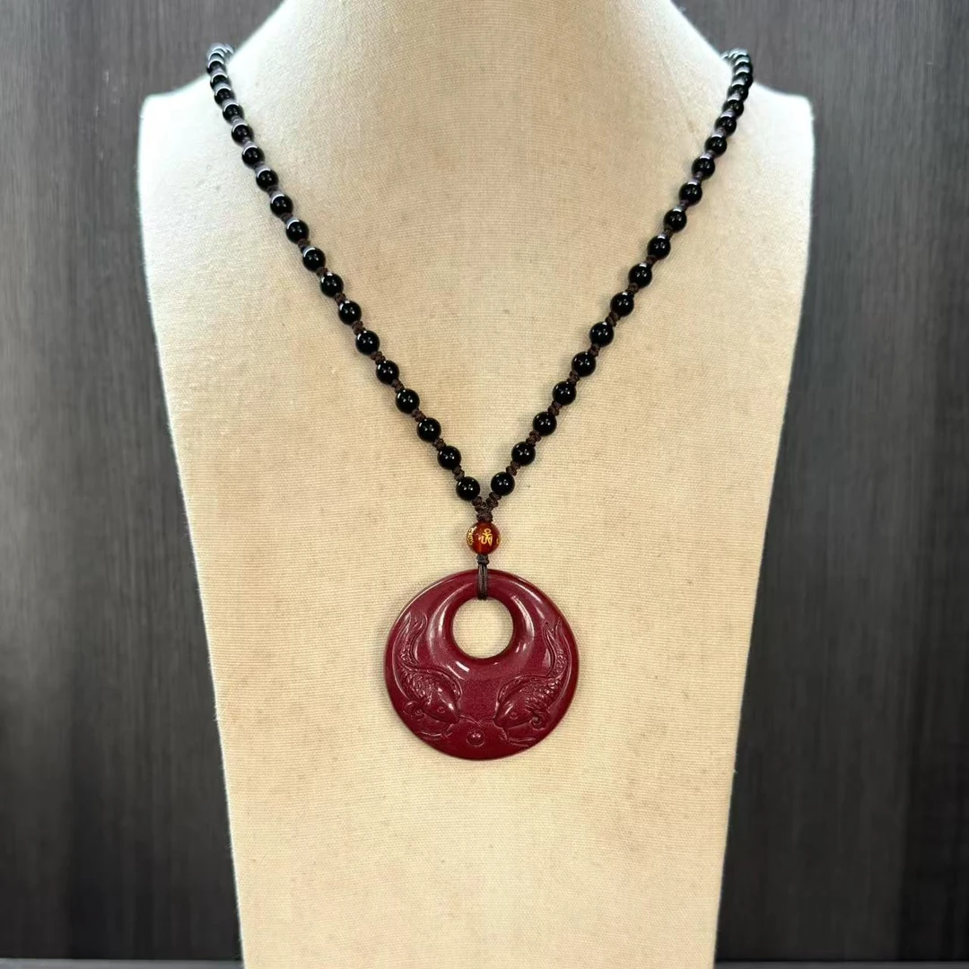 非金属棉绳项链 朱总服饰年年有余红色项链