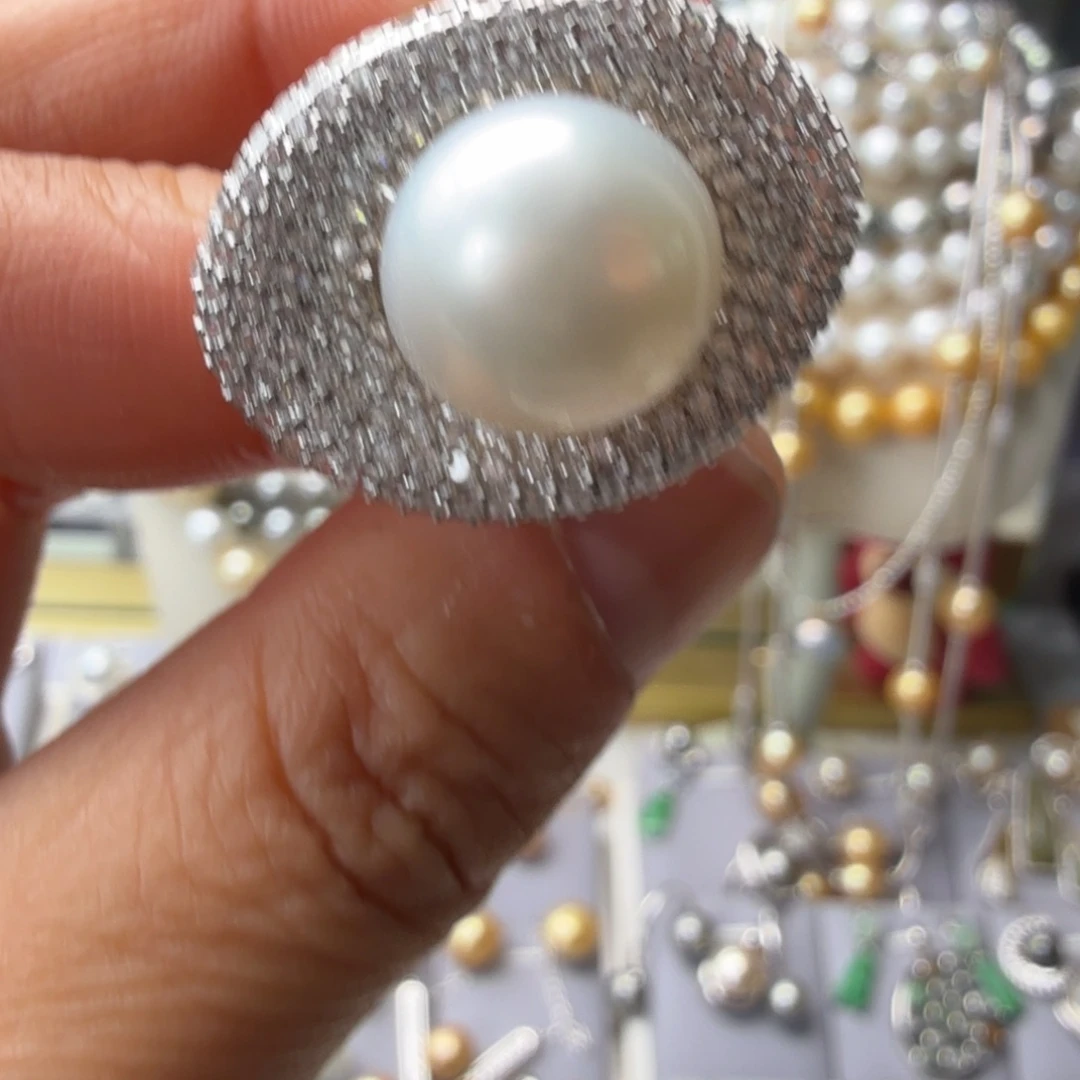海水珍珠银S925镶嵌戒指