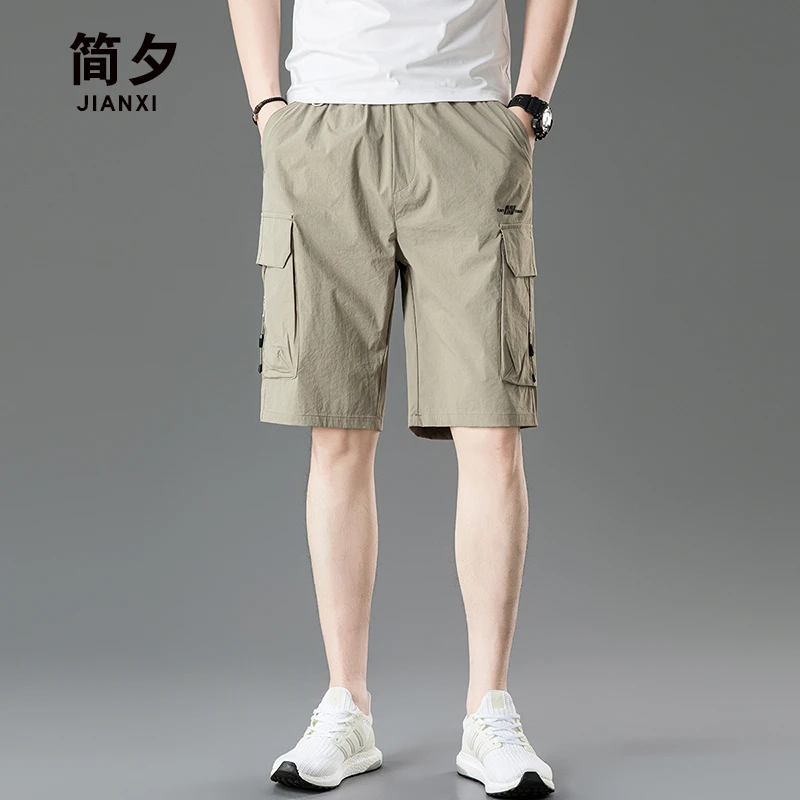 夏装薄款爸爸工装裤子宽松中裤中老年夏季休闲凉感男士休闲短裤