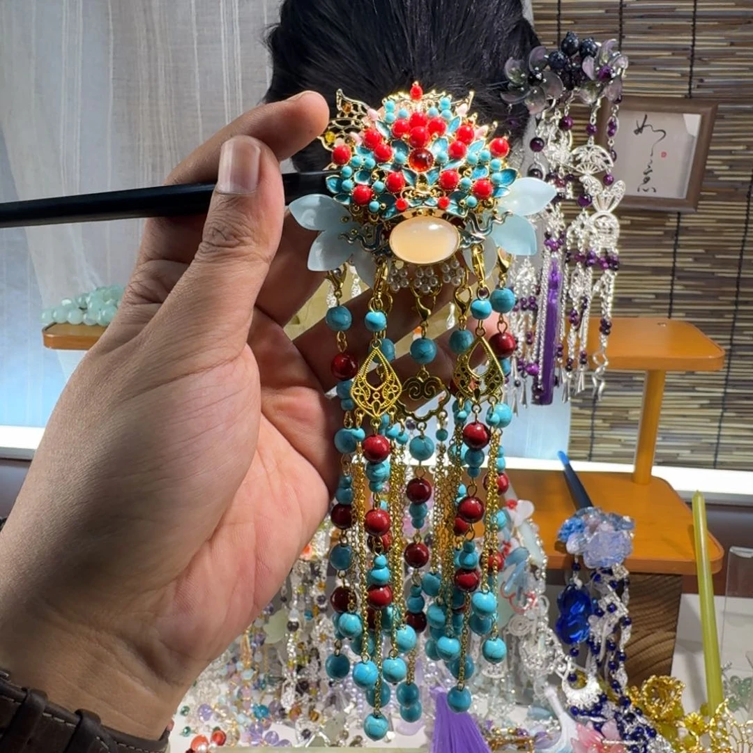 猫***娘蛇纹石玉合金发饰
