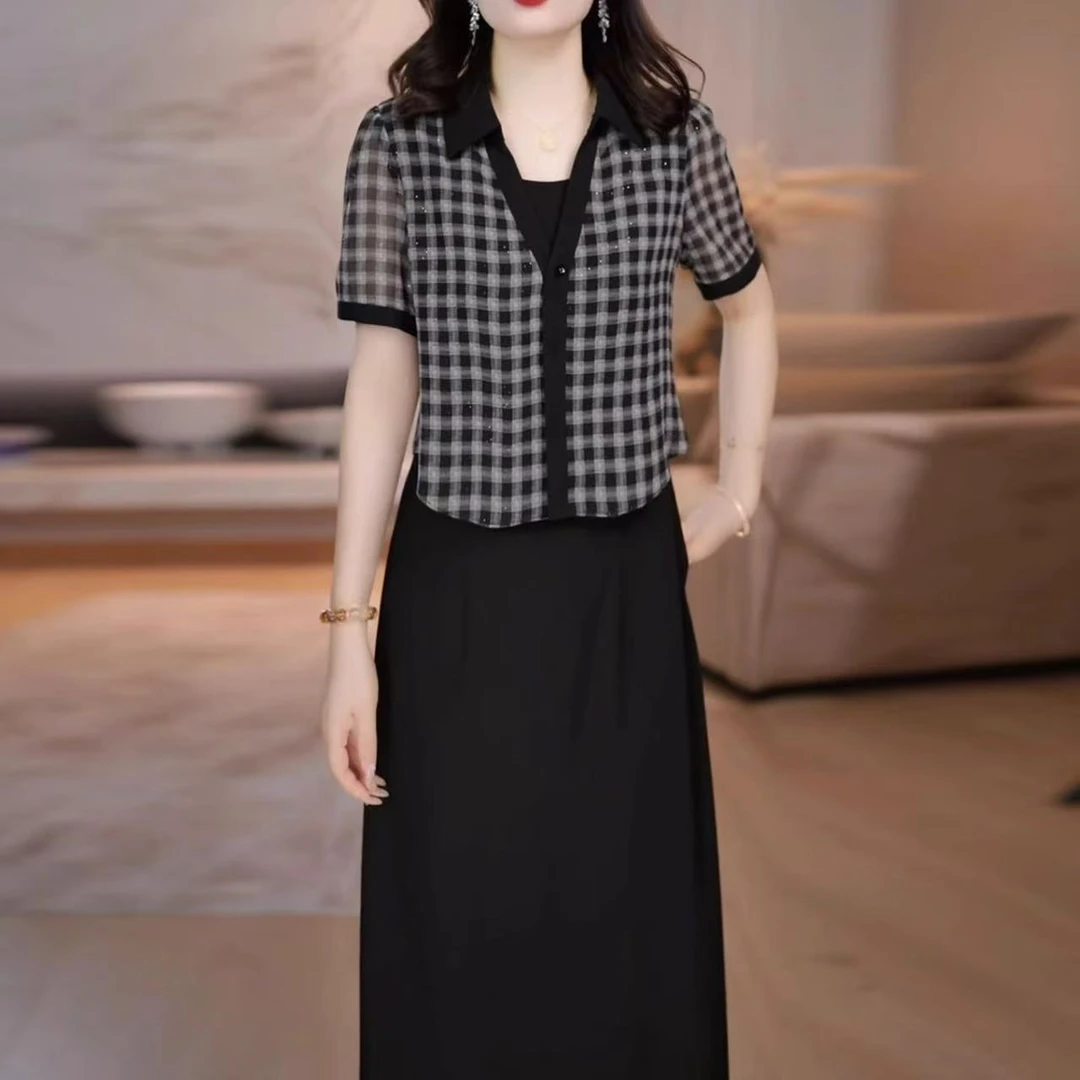 5340#连衣裙2025夏季新款流行爆款气质妈妈减龄轻奢高级感裙子