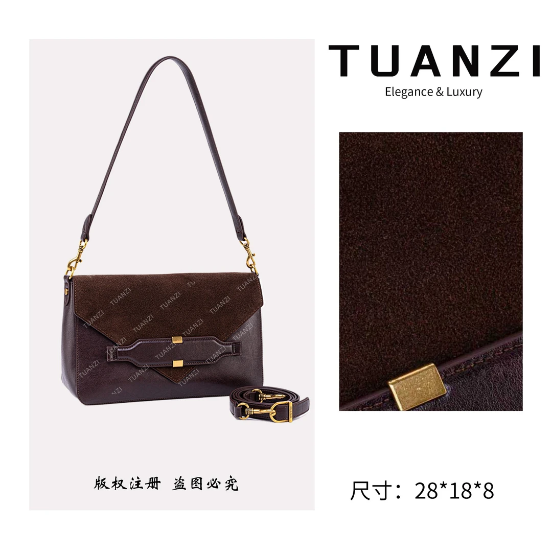 TUANZI『高端玩家』秋冬新款原创设计腋下包 QYX-98082-1-热巧克力