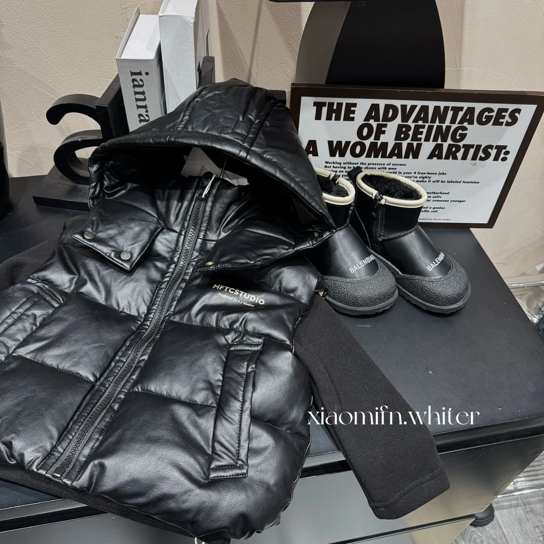 现货【几米JIMI】马甲韩版男童2024秋冬新款儿童皮衣潮加厚童装8216