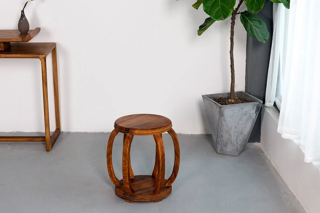 胡桃木圆鼓凳32*32-44 不包邮邮费到付