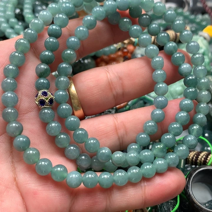 翡翠颈饰未镶嵌保真天然a货翡翠