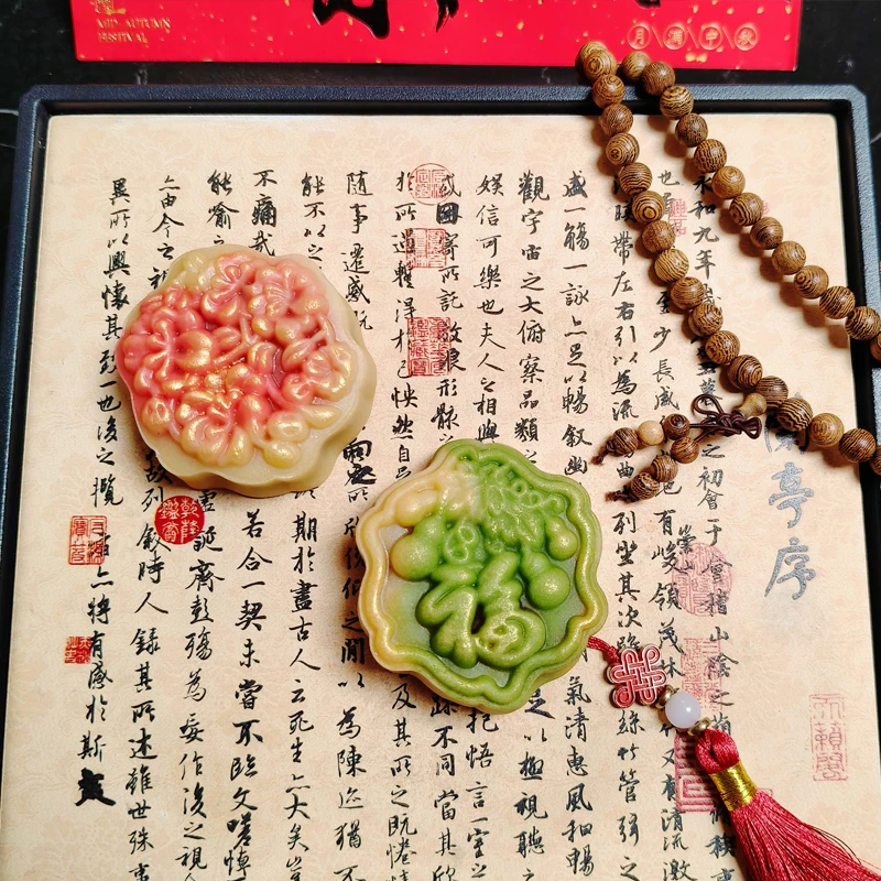 75克桂花葫芦福禄贵寿复古中国风月饼模具