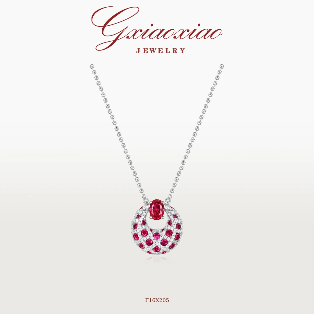 G XIAOXIAO 轻奢气质高级感百搭红色满镶包包项链圣诞穿搭F16X205