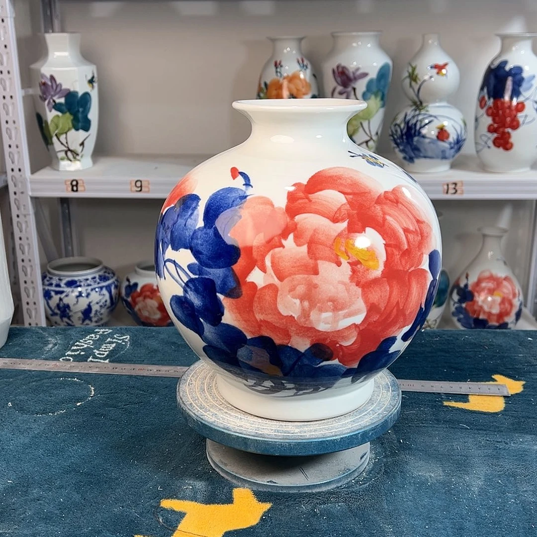 摆件景德镇陶瓷石红牡