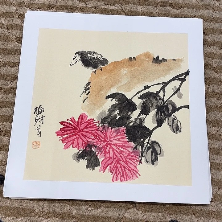 国画花鸟等多种鸟类和