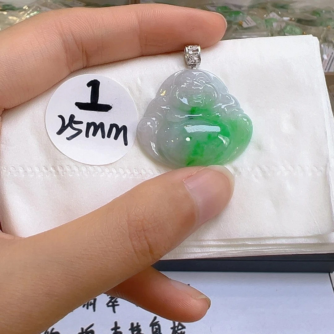 翡翠18K金镶嵌吊坠(不含链)翡翠