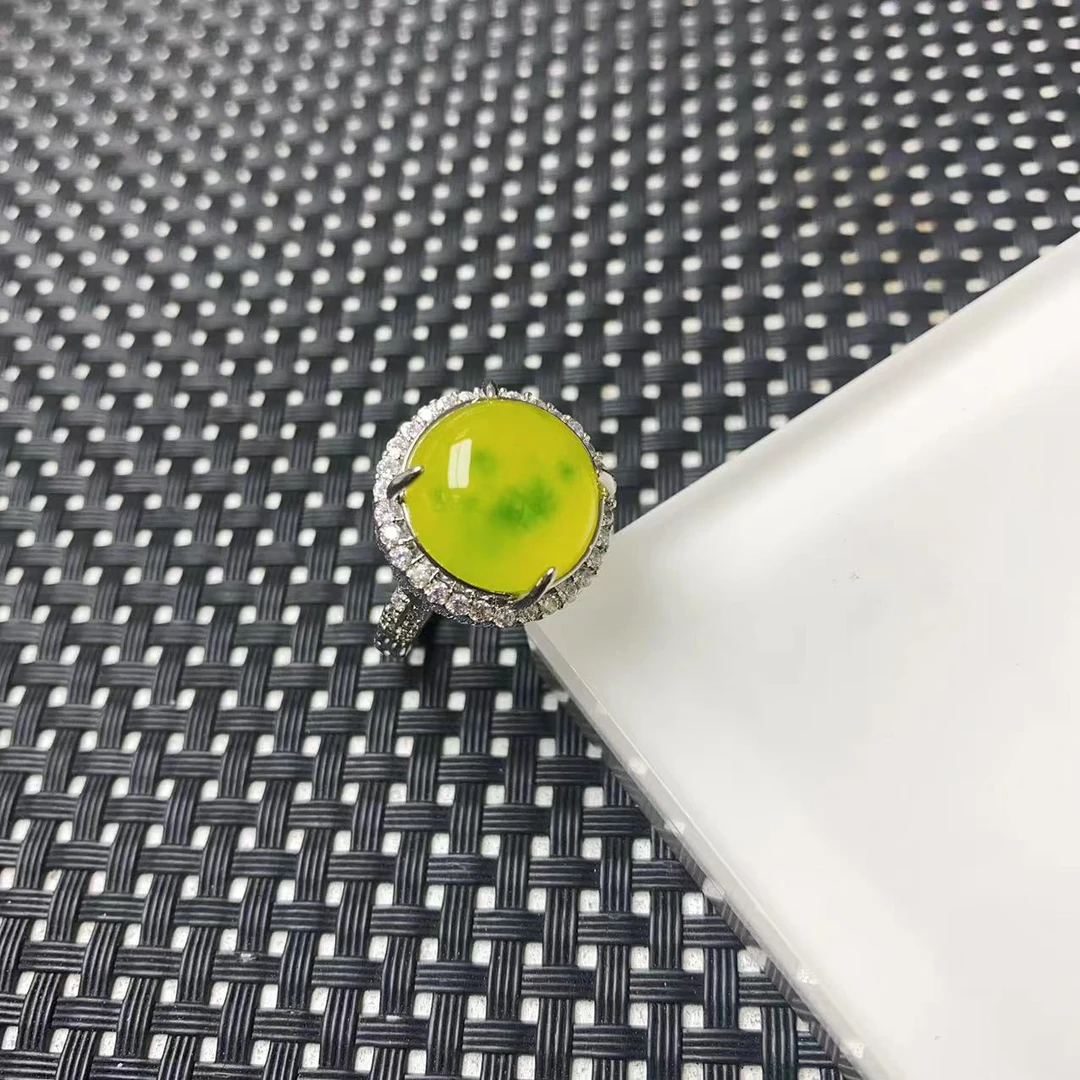 [小石]A421黄加绿戒指