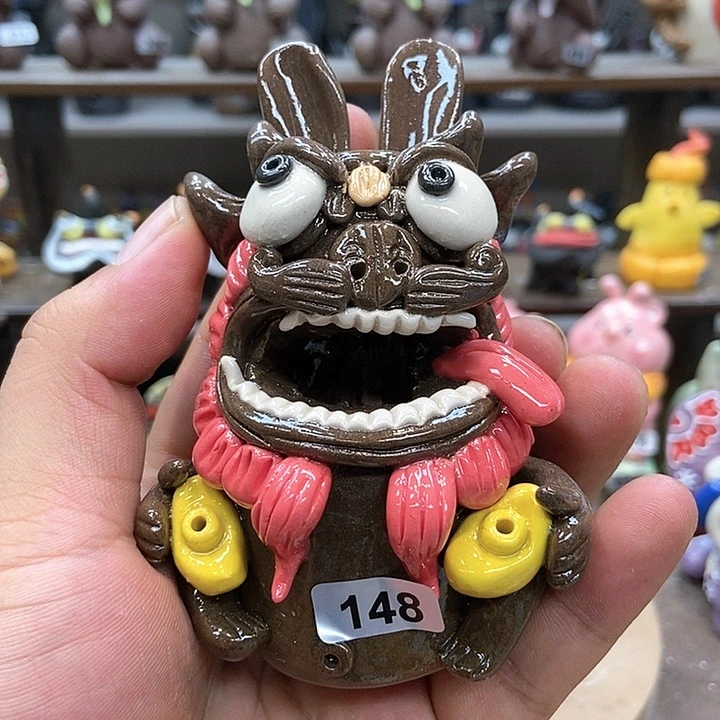 摆件直播间手工抽象陶瓷摆件148