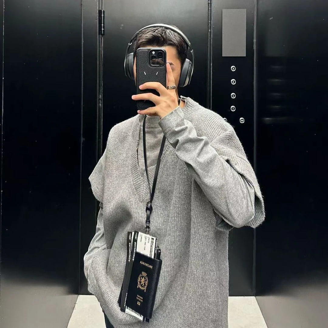 针织衫常规款针织秋季秋冬圆领潮流百搭毛衣宽松型