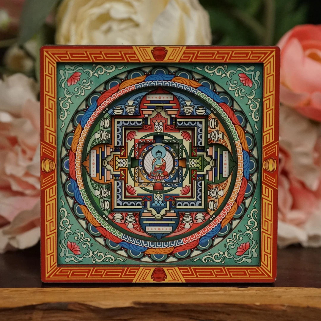 药师琉璃光坛城磁力摆件挂件原创立体分层设计非遗工艺