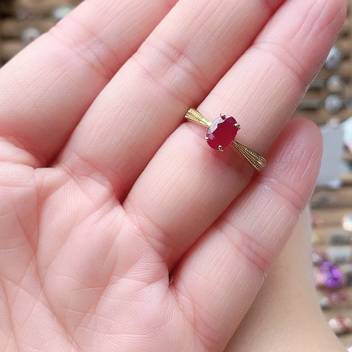 红宝石银S925镶嵌戒指