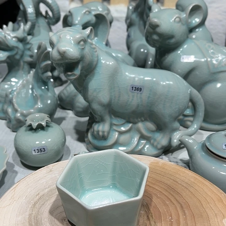 杯古**宝开窑大吉原矿汝瓷