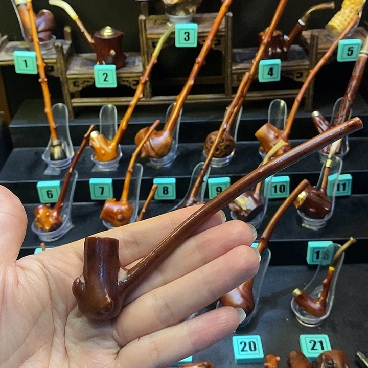 用***1大叶紫檀（黑酸枝木类）檬子木烟斗