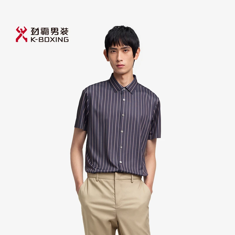 K-boxing/劲霸男装春夏男士商务正装易打理长袖经典衬衫┃BDBE2364
