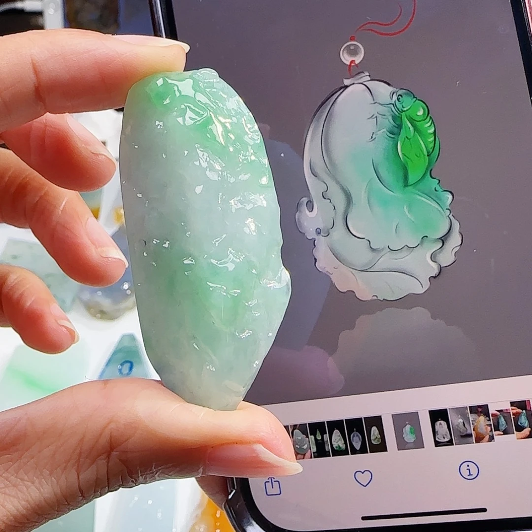 定制翡翠未镶嵌缅甸翡翠挂件