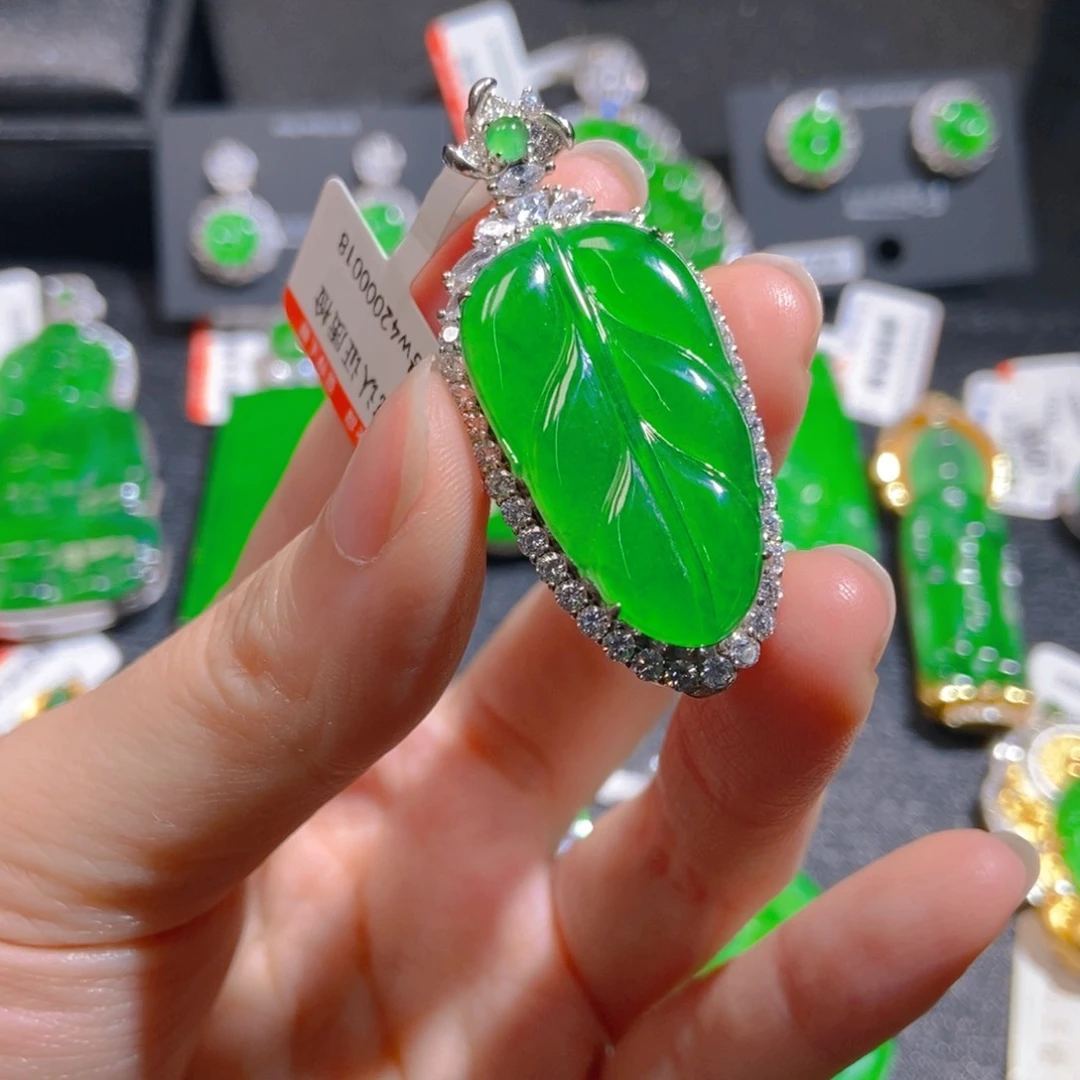 翡翠银S925镶嵌吊坠(不含链)