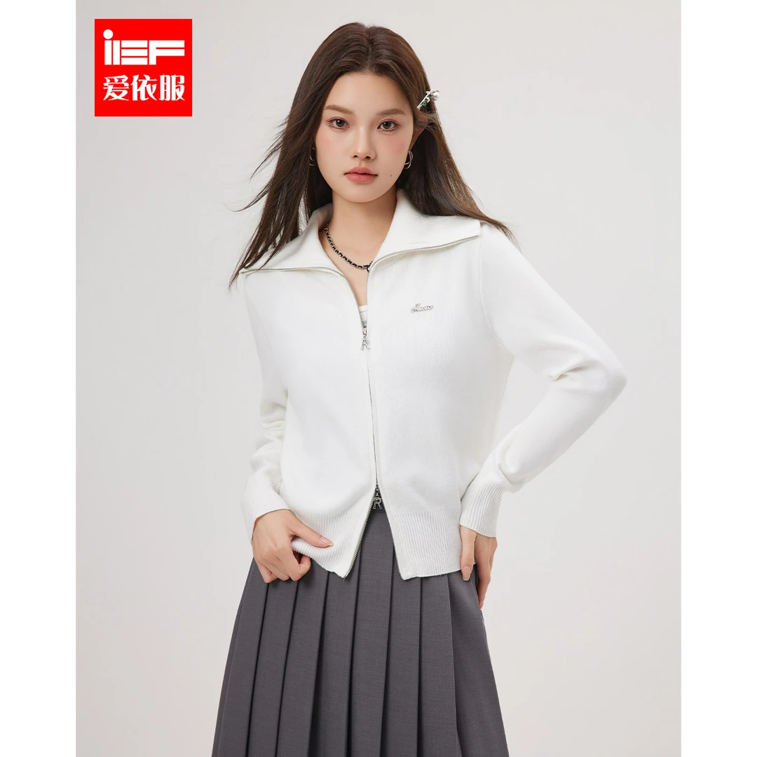 IEF/爱依服2025年春季新品时尚针织开衫女简约百搭长袖毛织外套