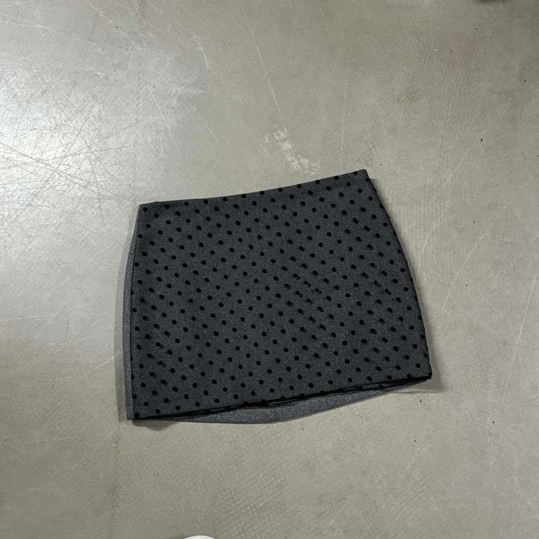 灰色波点有内衬毛呢短裙 60282
