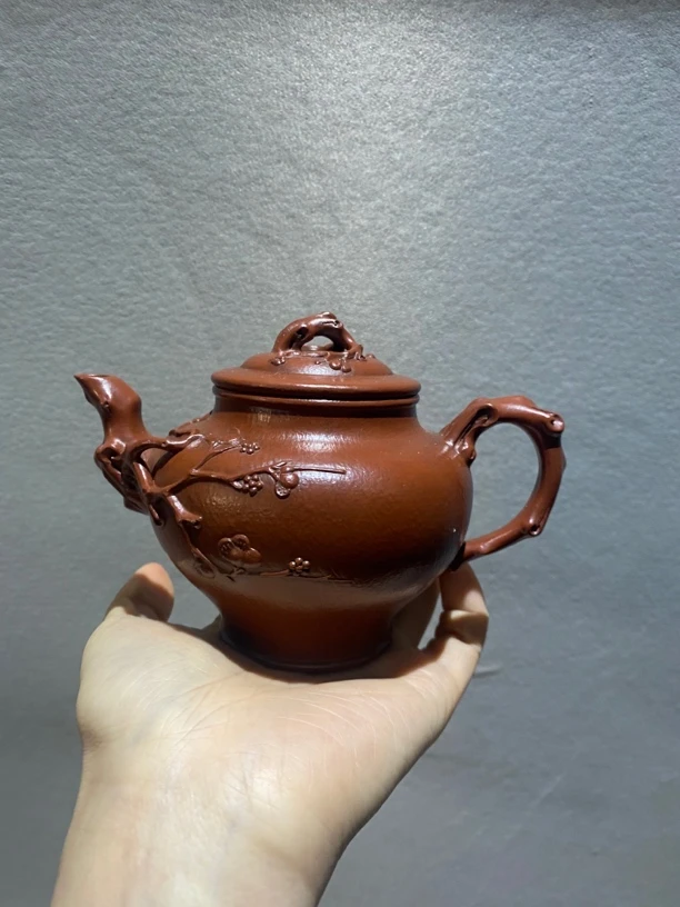 朱泥梅报春紫砂壶