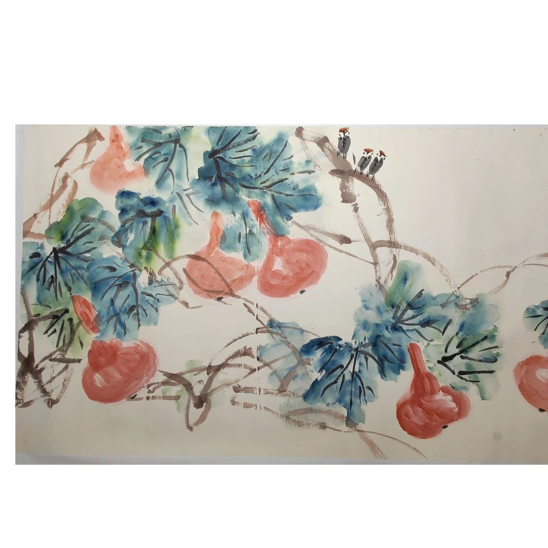 LOT.1386 《葫芦》98*180cm 纸本设色镜片