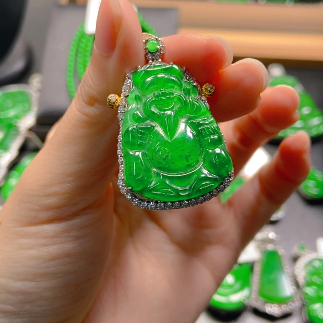 翡翠银S925镶嵌吊坠(不含链)