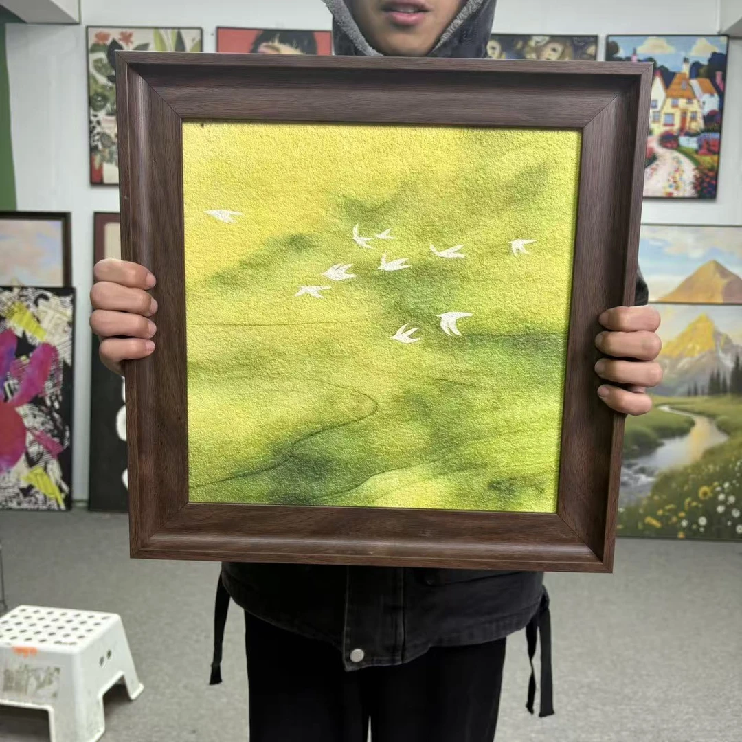 法式复古蝴蝶摆台装饰画轻奢高级感适用于卧室床头4040