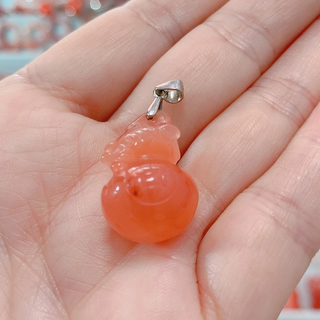 南红玛瑙吊坠(不含链)银S925镶嵌